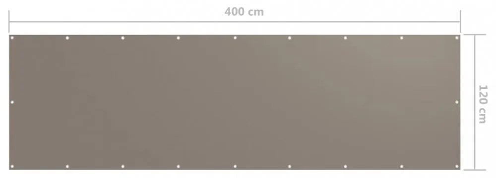 tópszínű oxford-szövet erkélyparaván 120 x 400 cm