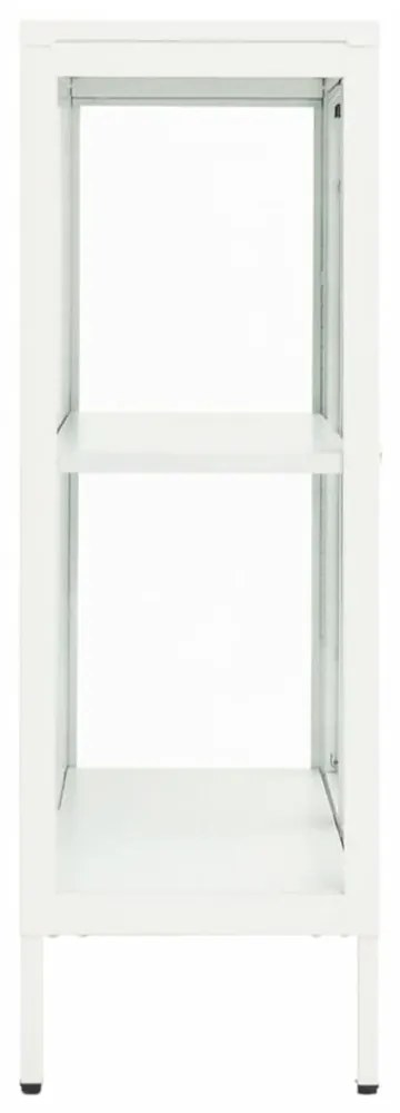 fehér acél és üveg tálalószekrény 75 x 35 x 105 cm