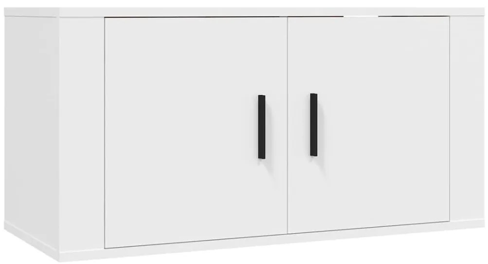 2 db fehér falra szerelhető TV-szekrény 80 x 34,5 x 40 cm