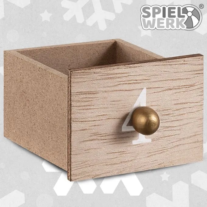 Téli erdő fa adventi naptár világítással, 35x6x27cm, fehér/barna Spielwerk