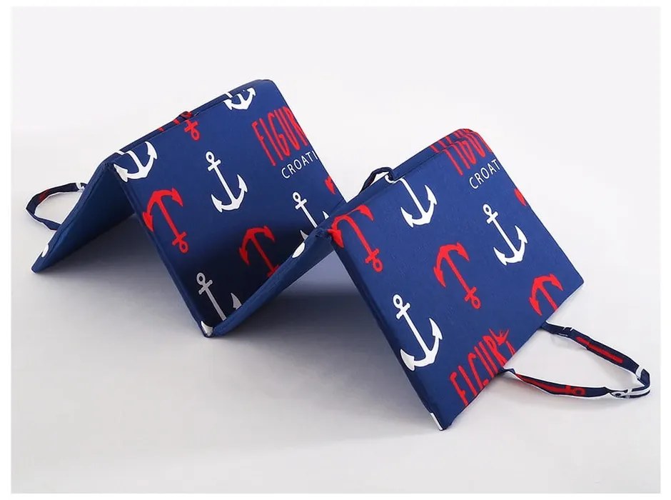 Piros-kék kerti székpárna napozóágyra 49x137 cm Anchors – B.E.S.