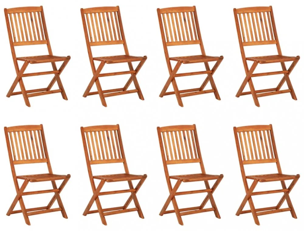 vidaXL 9 részes tömör akácfa kerti étkezőgarnitúra 180 x 90 x 75 cm