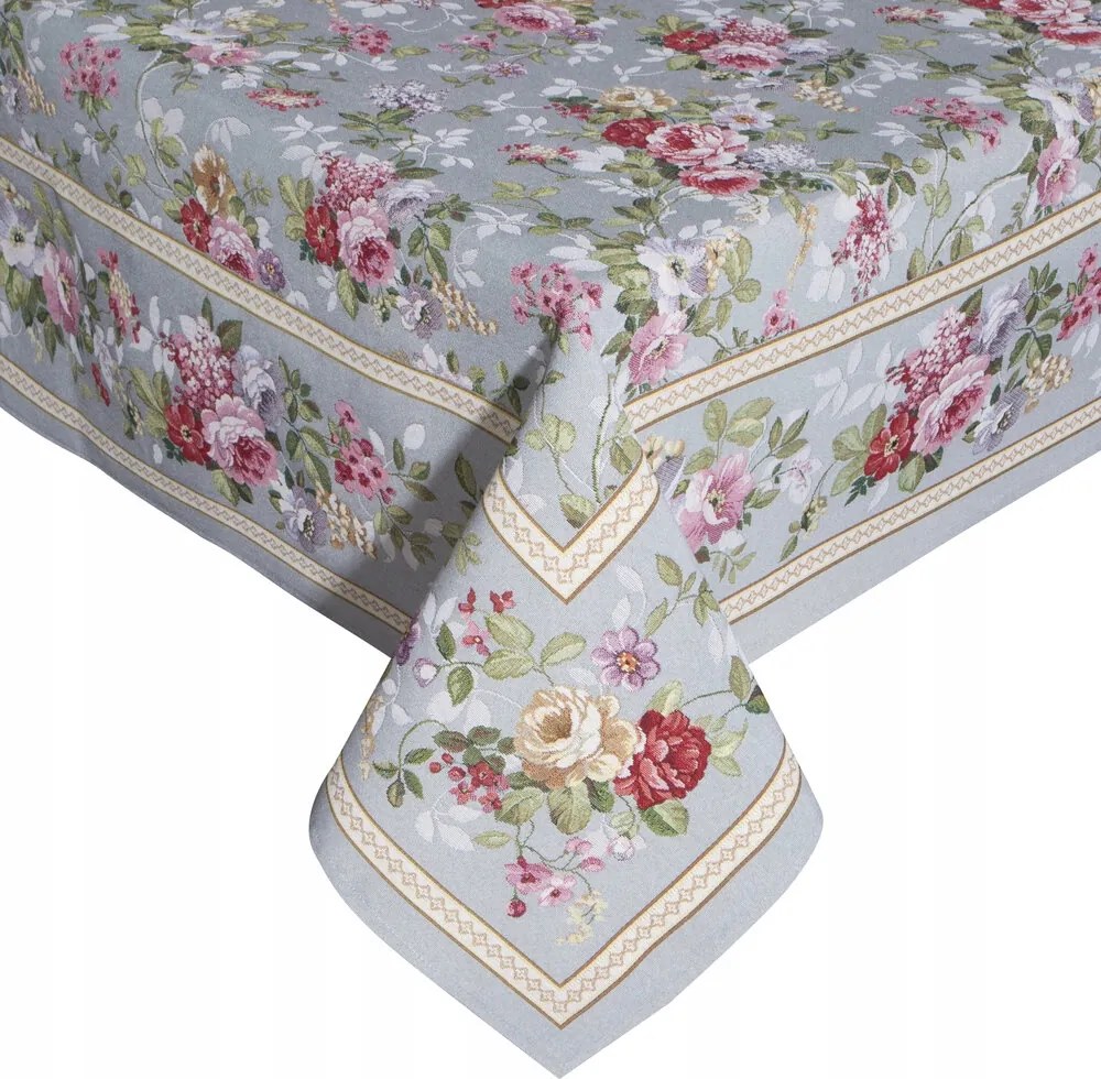 Abrosz dekoratív faliszőnyeg 140x180 Eurofirany hamuszürke piros virágok