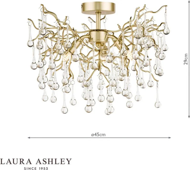 LAURA ASHLEY 3756150-Q WILLOW Kristály Mennyezeti Lámpa Átlátszó, Pezsgő G9 IP20