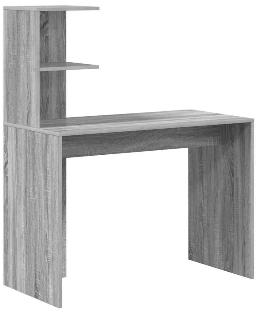 Asztal polcokkal Szürke sonoma 102 x 50 x 124 cm Faanyag