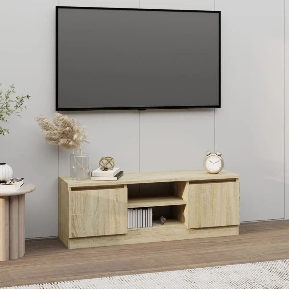sonoma tölgy színű TV-szekrény ajtóval 102 x 30 x 36 cm