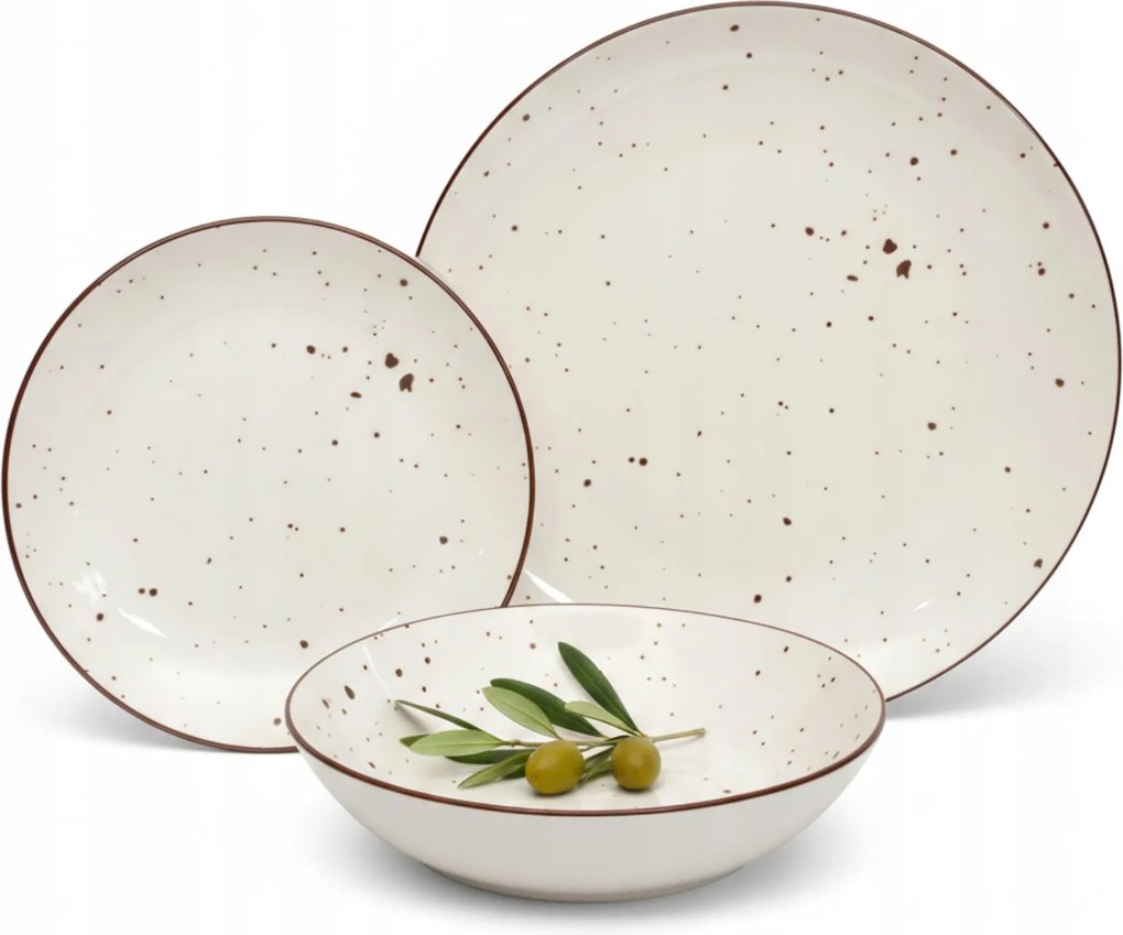 Porcelán Tányér Szett Étkezési Tányér 18db-os Gemmo Mintás