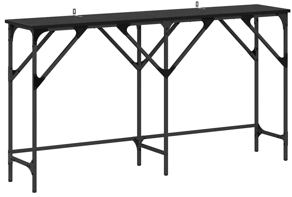 Konzolasztal Musta tammi 140 x 29 x 75 cm Faanyag