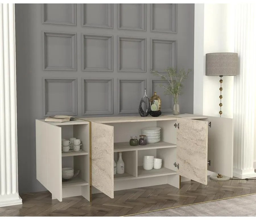 Konzolasztal Veyron - Travertine, Sandstone