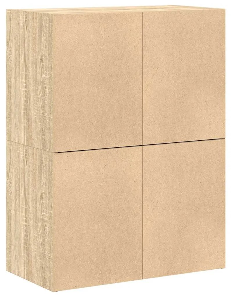2 db sonoma tölgy szerelt fa szekrény 2 fiókkal 60 x 31 x 40 cm