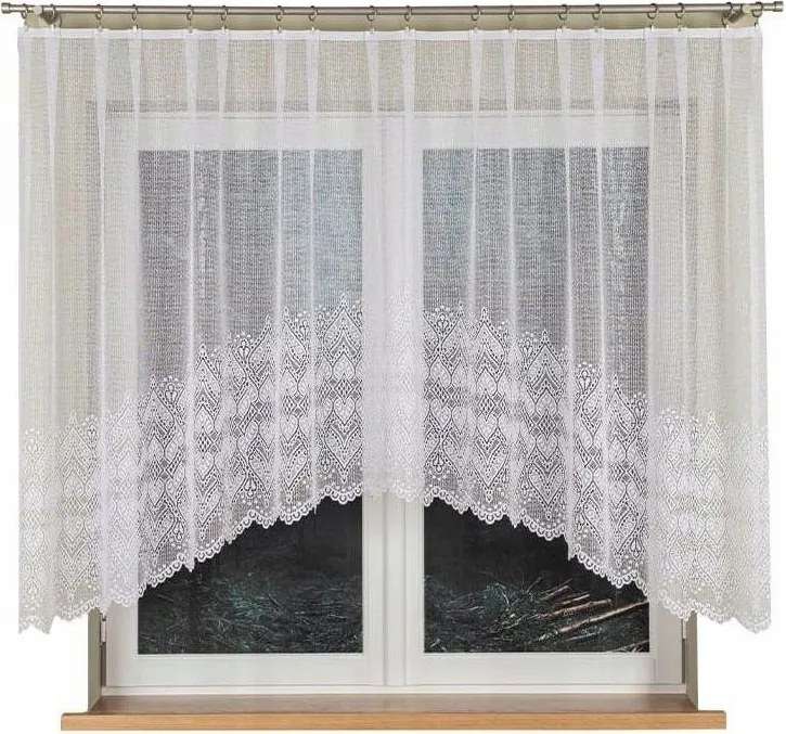 Függöny Kész Íj 310x140 Jacquard Függöny Rövid Fehér Esmeralda