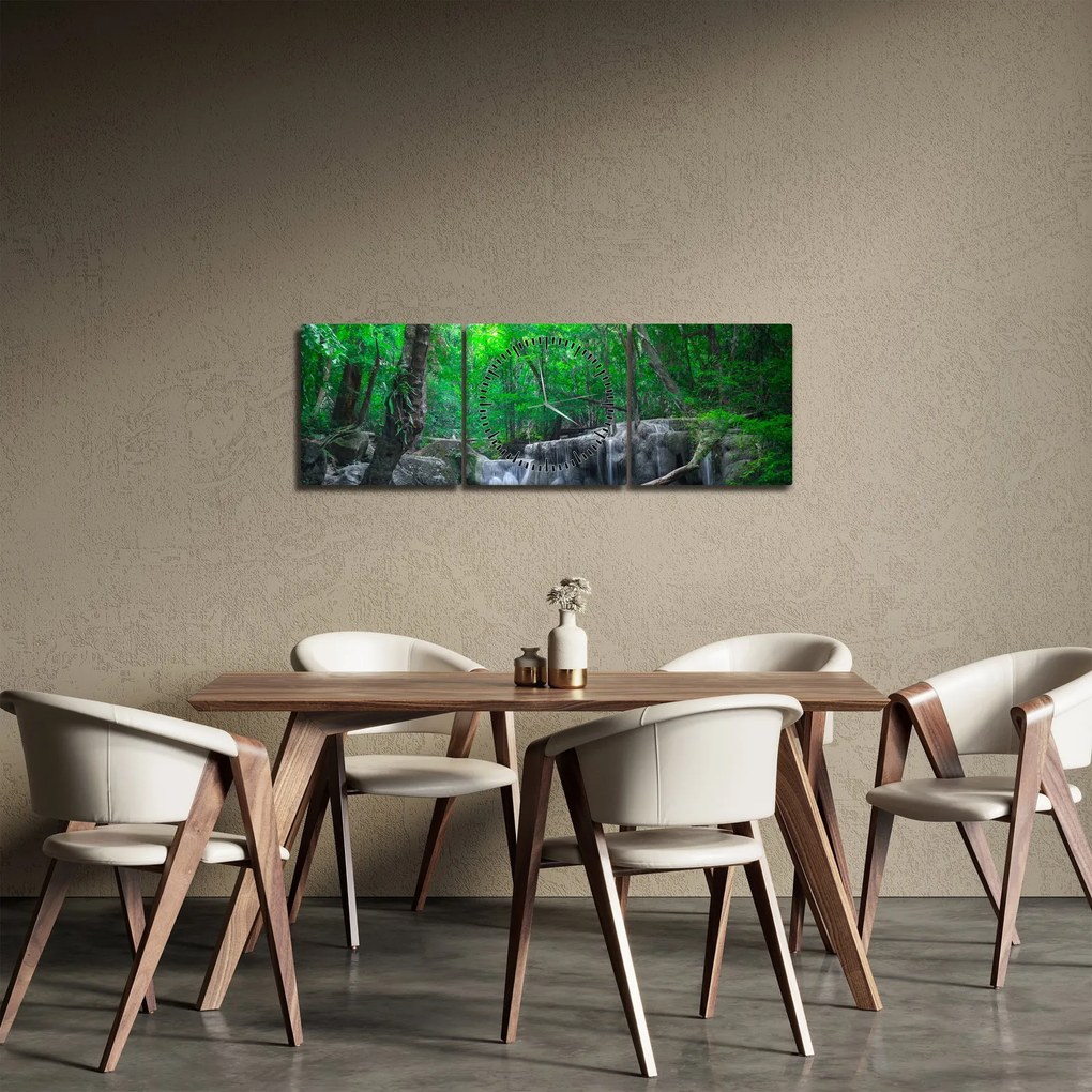 Kép - Erawan vízesés, Kanchanaburi, Thaiföld (órával) (90x30 cm)