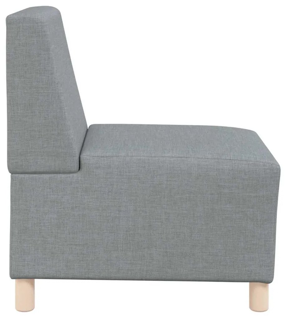 moduláris kanapéegység karfa nélkül, világosszürke, szövetből készült, 55 cm