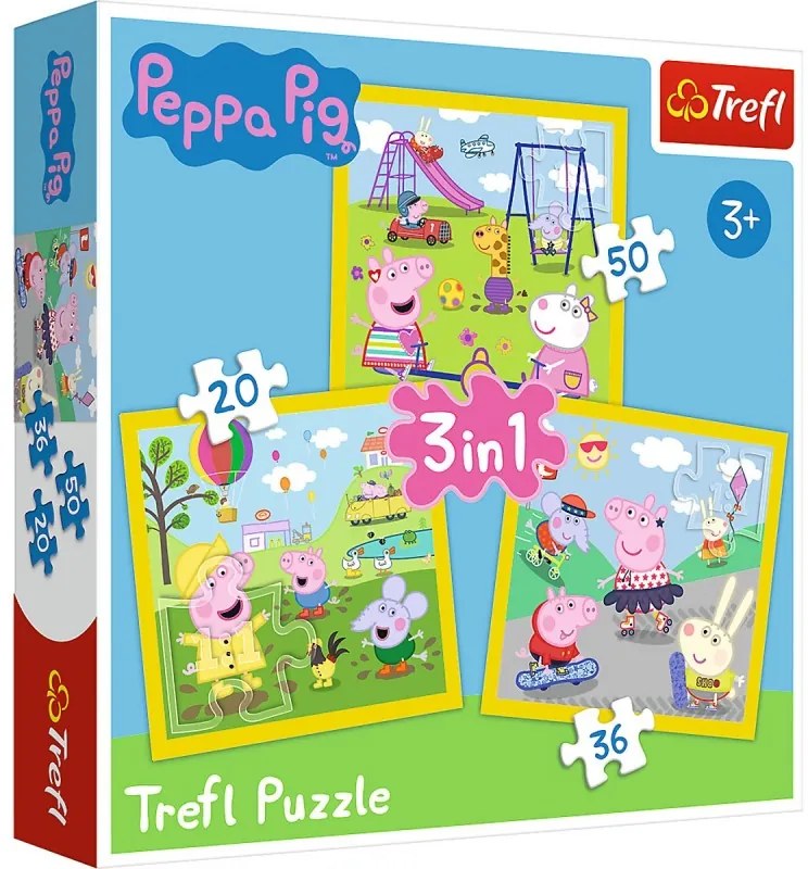 Gyermek puzzle - Peppa Pig - 3 az 1-ben