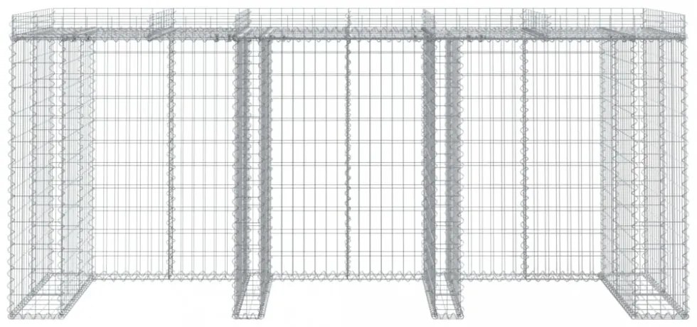 horganyzott vas gabionkosár szemeteskukához 270 x 91 x 120 cm