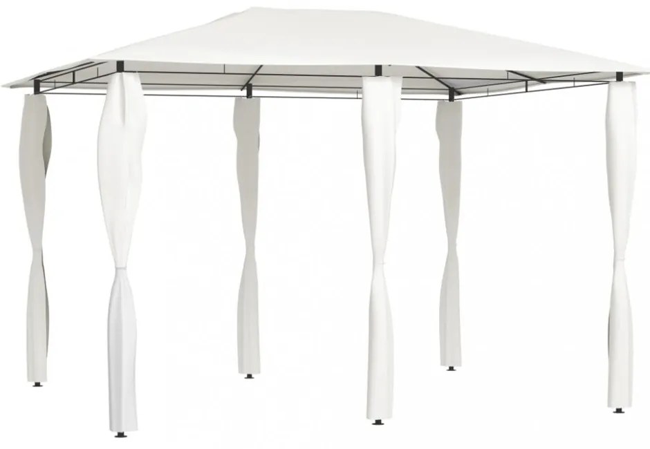 krémszínű pavilon oszlop takarókkal 3 x 4 x 2,6 m 160 g/m²