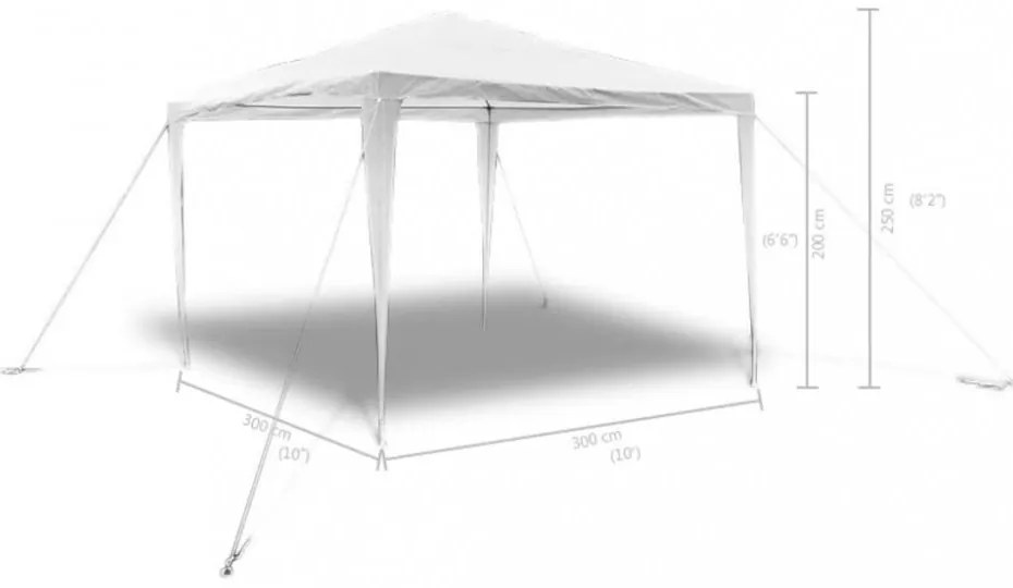 kerti pavilon piramis alakú tetővel 3 x 3 m