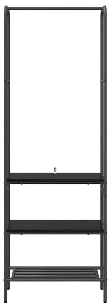 Ruhatartó polcokkal Musta tammi 60 x 30 x 171 cm Faanyag