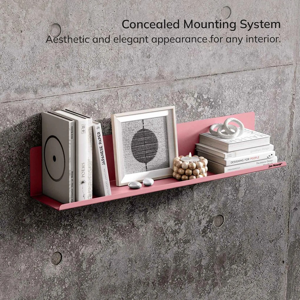 Fali polc JOANNE 700 mm, Fresh Style: púderrózsaszín