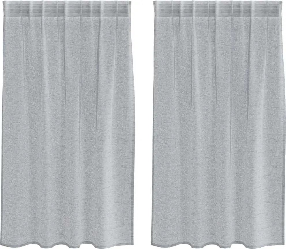 vidaXL Voile Függöny 2 pcs Sötétszürke 140 x 140 cm Poliészter