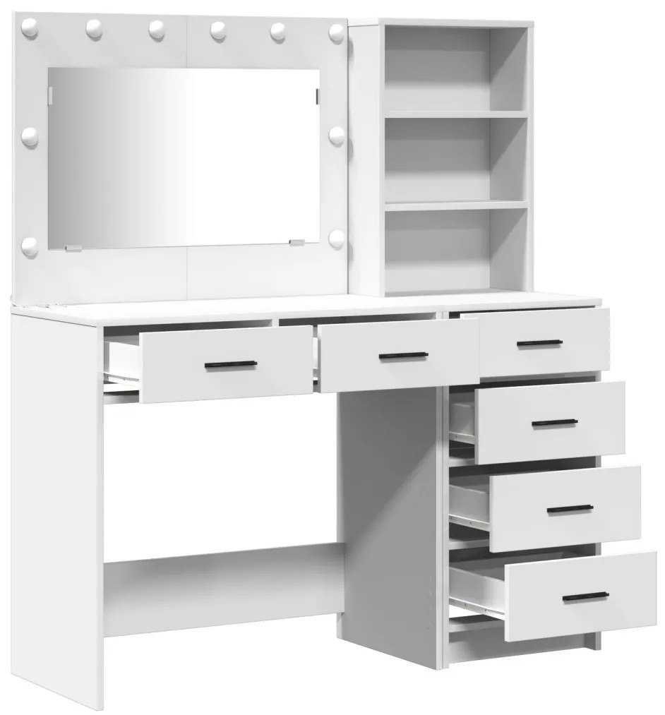 Öltözködőasztal fiókkal Fehér 78.5 x 41 x 135 cm Faanyag