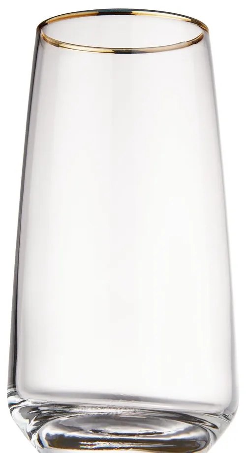 TOUCH OF GOLD long drink pohár aranyszegéllyel, 480 ml, 6 db-os készlet