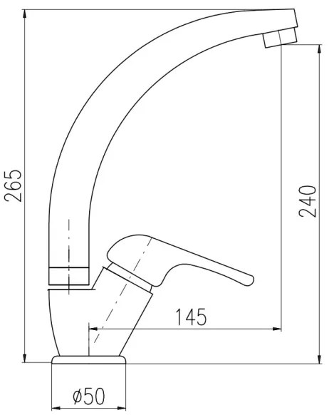 RAV Slezák SA006.0/3 - Mosogató csaptelep SAZAVA 26,5 cm fényes króm