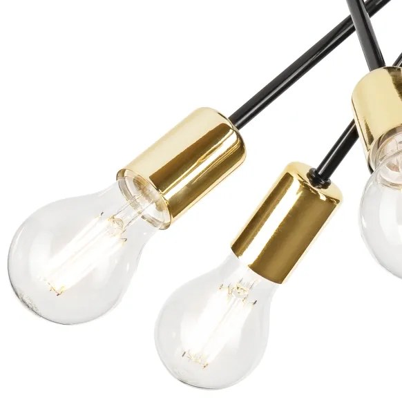 Csillár rúdon PRIYA 5xE27/15W/230V fekete