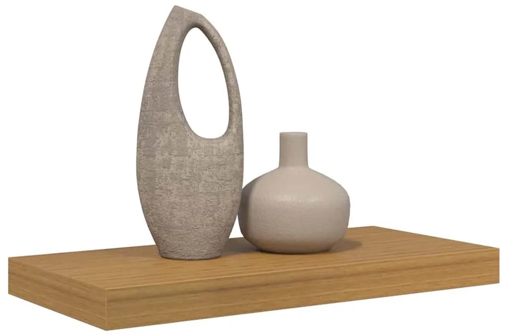 Falpolc Falra szerelhető tárolóval Bézs 50 x 23 x 4 cm Faanyag