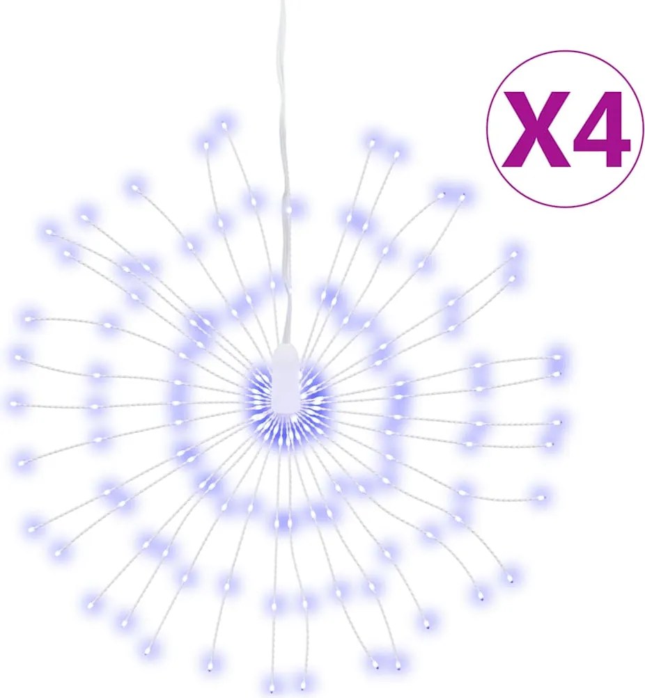 vidaXL 4 db karácsonyi hideg fehér csillagfény 140 db LED 17 cm