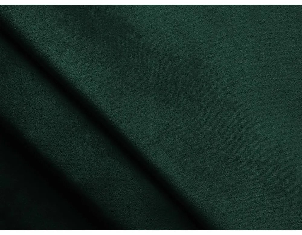 Sötétzöld bársony kinyitható-tárolóhelyes sarokkanapé (U alakú) Kalena – Makamii