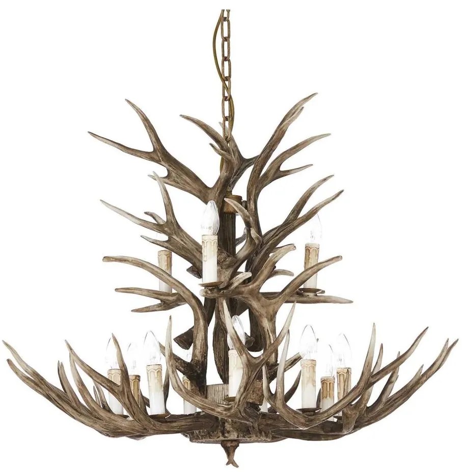 Ideal Lux - CHALET lógólámpa 12xE14/40W/230V láncon, szarvasagancs dizájn