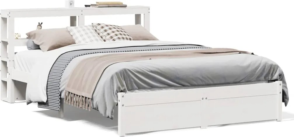 vidaXL fehér ágykeret fejtámlával matrac nélkül 140x190 cm