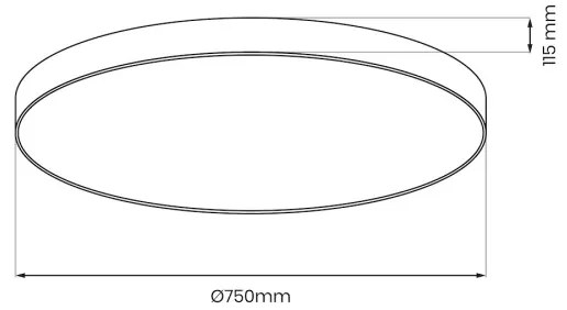 Fényerőszabályozható LED mennyezeti lámpa SIENA, 80 W, 230 V, 3000–6000 K, Ø 75 cm, fekete + távirányító