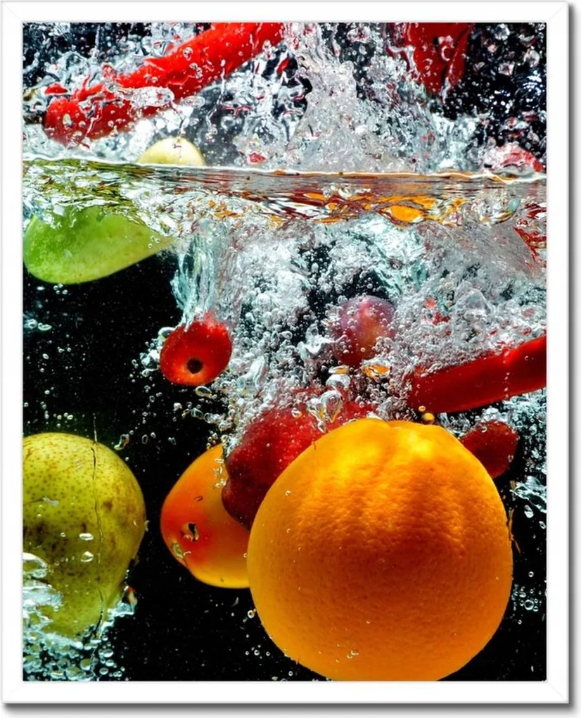Poszterek keretben 40x50 Gyümölcsök és zöldségek a vízben