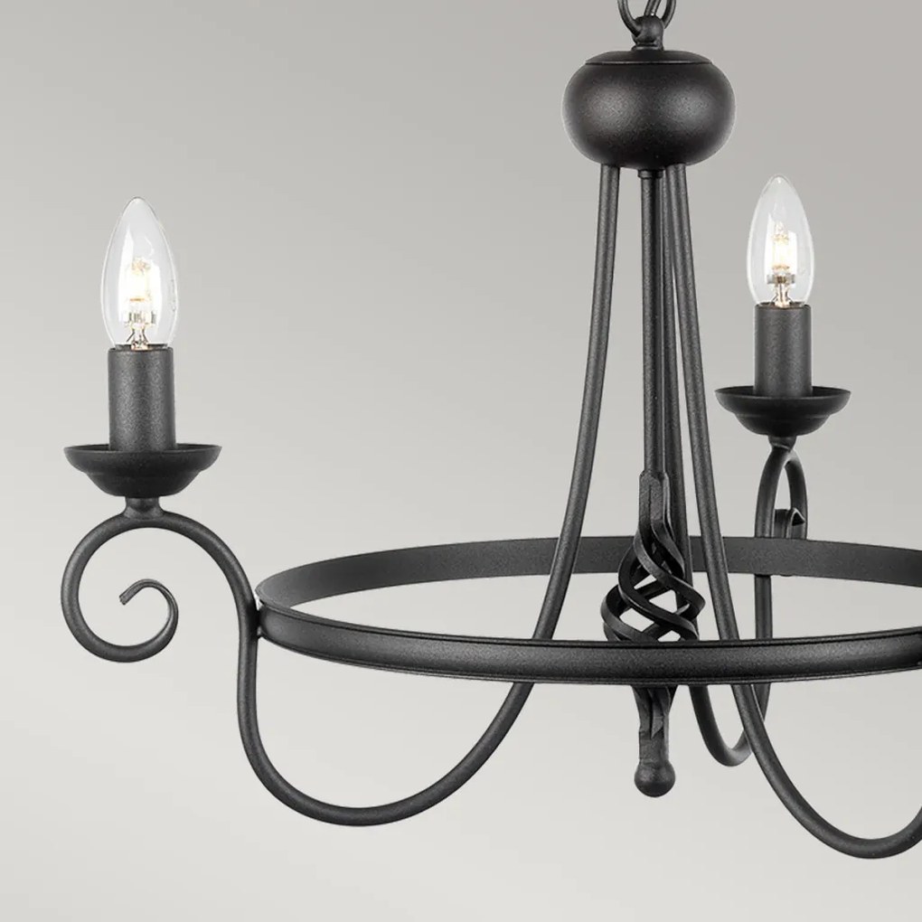 Elstead Lighting HARLECH HR3A-BLACK Csillár 3x60W/E14