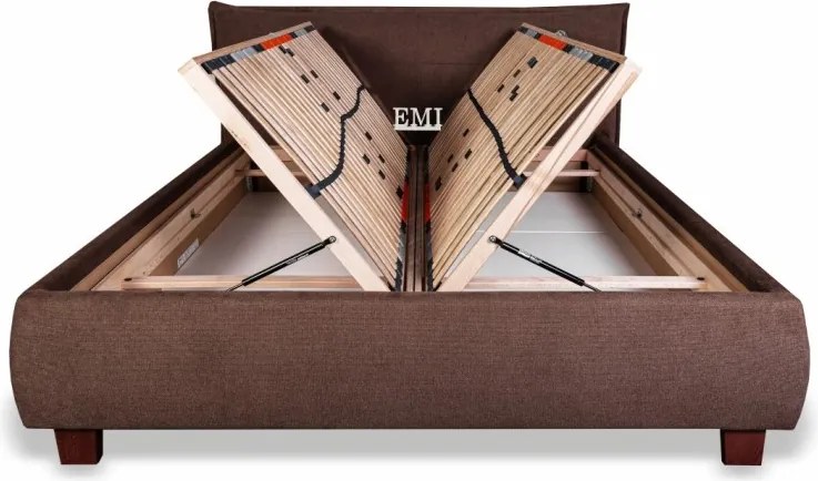 VALERIA LUX kárpitozott ágy + rácsos rács + matrac EMI