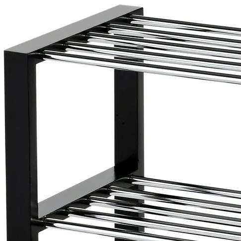 Cipőtartó állvány 4 szintes, fekete, 80 x 30 x 73cm, 4 emelet