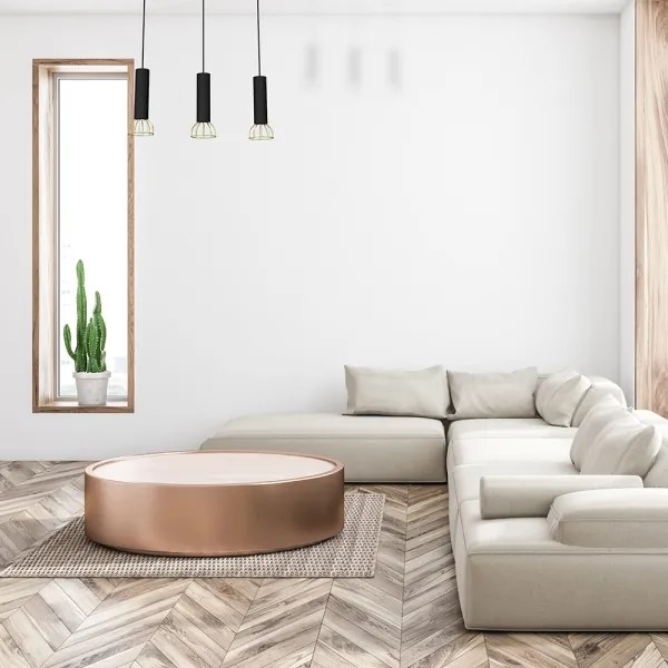 Csillár zsinóron DANTE 3xGU10/25W/230V fekete/arany