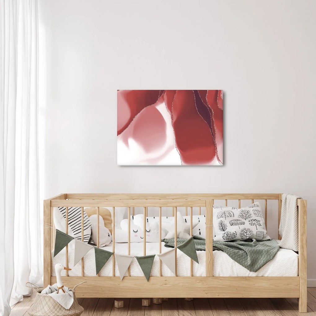 Kép - Piros absztrakt virág N⁰3 (70x50 cm)