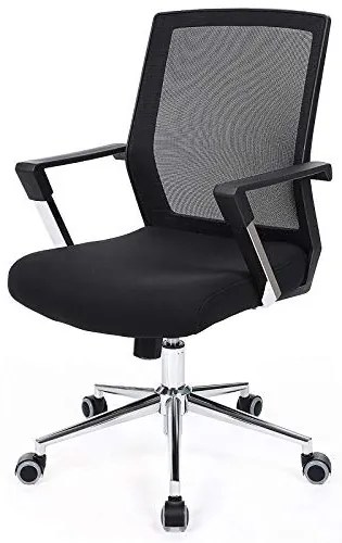 Irodai ergonomikus szék kartámasszal, fekete