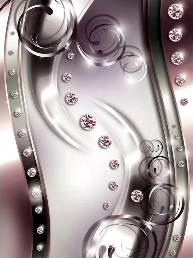 Fotótapéta Ezüst Gyémánt Absztrakt Elegancia Ragyogás 206x275 +ragasztó