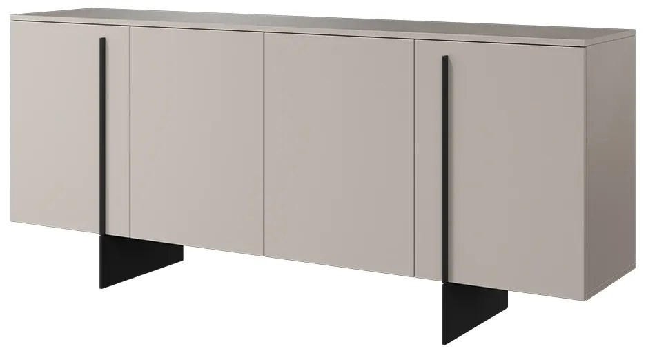 Larena komód 200 cm három fiókkal - kasmír / fekete lábak