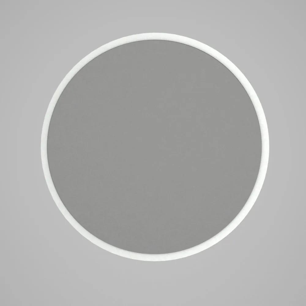 Glob kerek fali tükör fehér keretben, ⌀ 59 cm