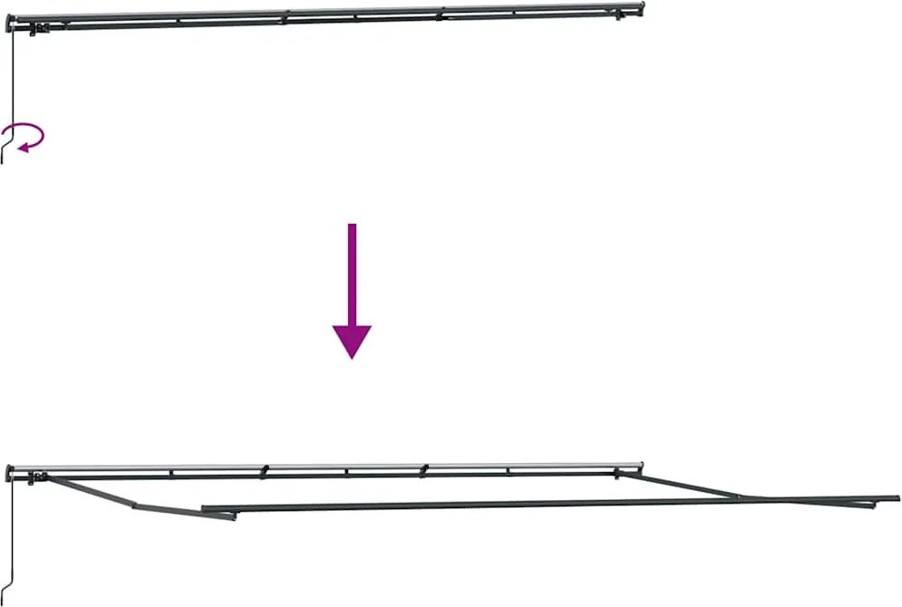 Barna kézzel kihúzható napellenző 600 x 300 cm