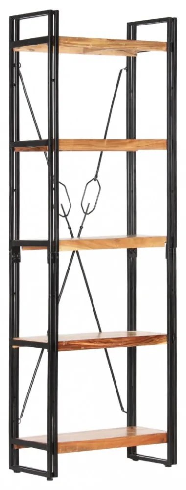 5 szintes tömör akácfa könyvespolc 60 x 30 x 180 cm