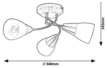 Rabalux 5690 - Mennyezeti lámpa CONNOR 3xE14/40W/230V