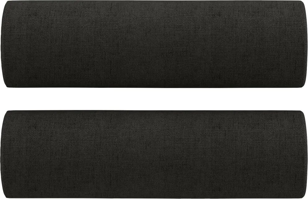 vidaXL 2 db fekete szövet díszpárna Ø15 x 50 cm