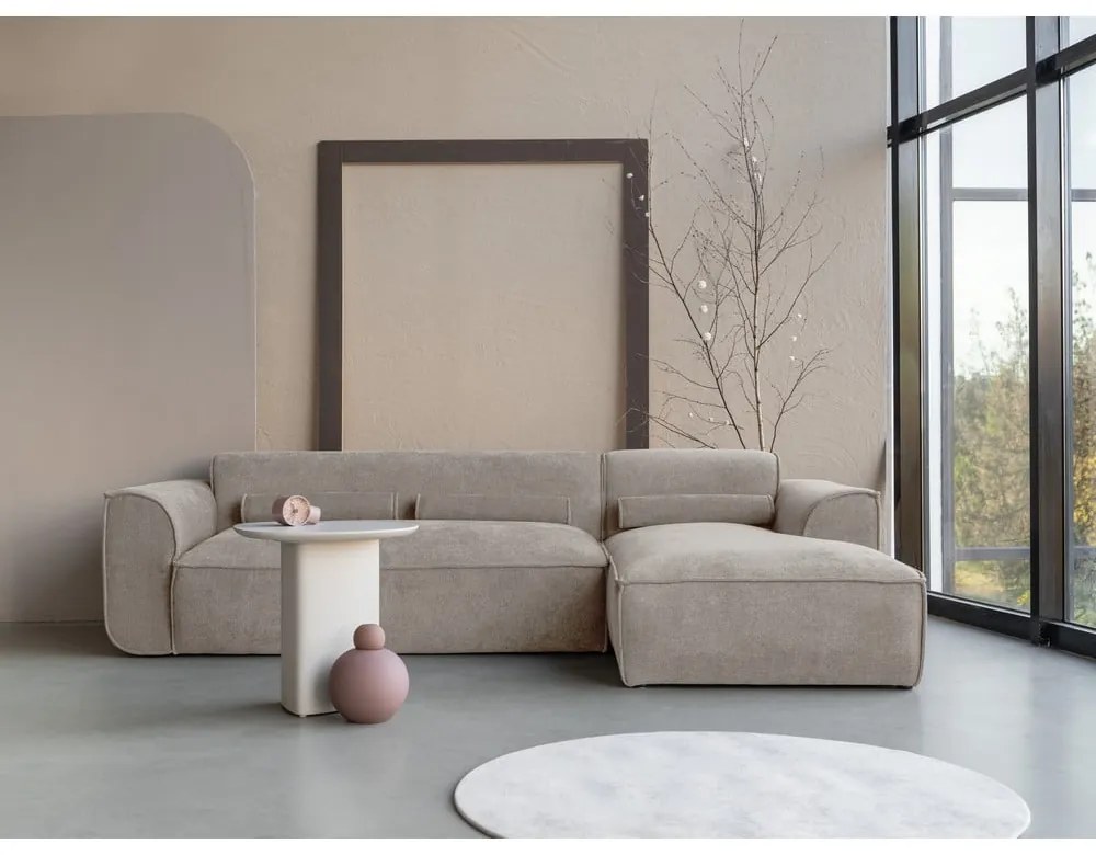 Bézs sarokkanapé (jobb oldali) Flex Felix – Miuform