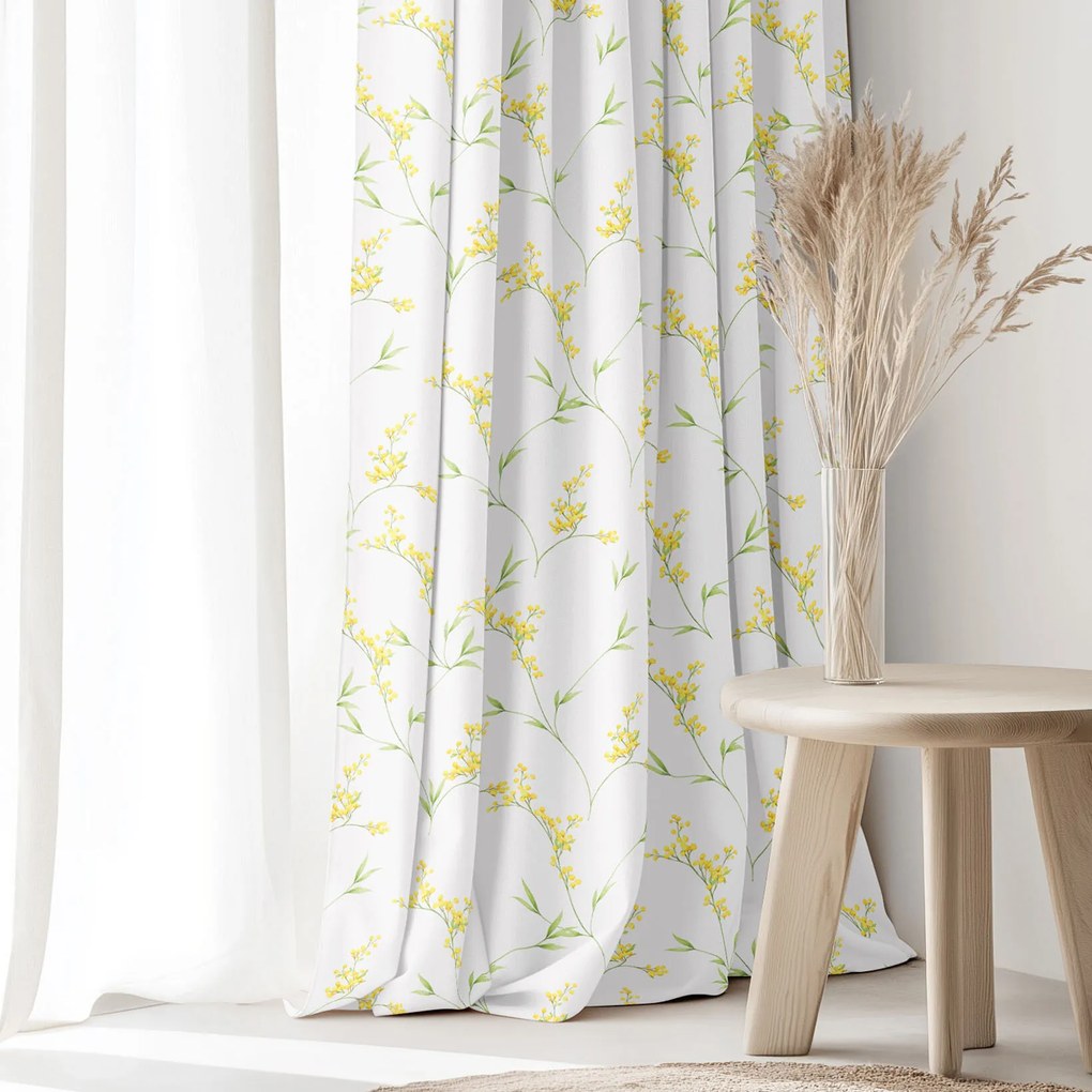 Goldea dekor függöny - mimózavirágok 240x150 cm